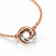9ct Rose & White Gold Love Knot Necklace 18"