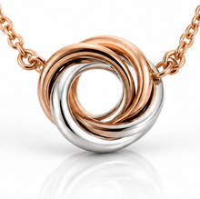 9ct Rose & White Gold Love Knot Necklace 18"