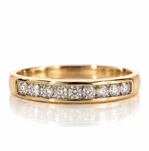 9ct Yellow Gold 0.25ct Diamond Half Eternity Ring