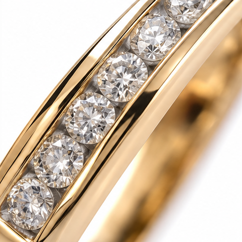 9ct Yellow Gold 0.25ct Diamond Half Eternity Ring