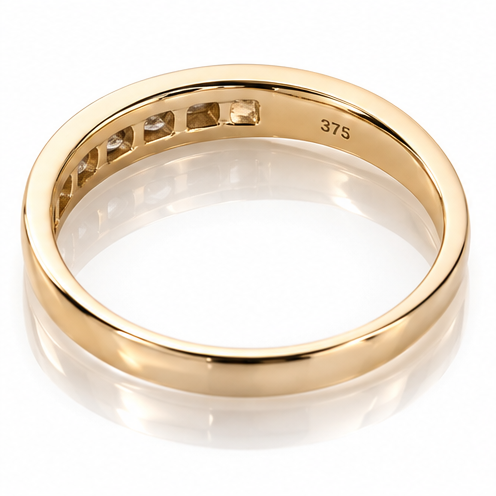 9ct Yellow Gold 0.25ct Diamond Half Eternity Ring