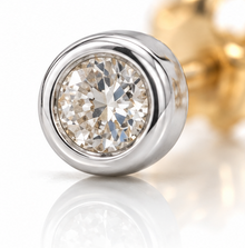 9ct Gold Diamond Rubover Stud Earrings