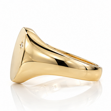 9ct Yellow Gold Diamond Oval Signet Ring