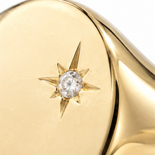 9ct Yellow Gold Diamond Oval Signet Ring