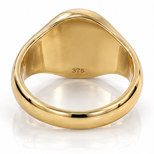 9ct Yellow Gold Diamond Oval Signet Ring