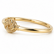 9ct Yellow Gold Feature Knot Hinged Bangle