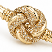 9ct Yellow Gold Feature Knot Hinged Bangle