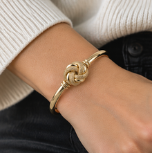 9ct Yellow Gold Feature Knot Hinged Bangle