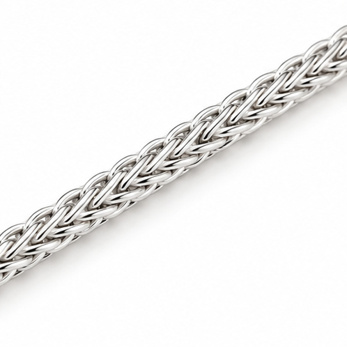 Sterling Silver Foxtail Bead Charm Bracelet