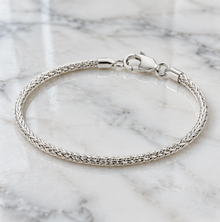 Sterling Silver Foxtail Bead Charm Bracelet