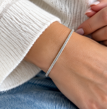 Sterling Silver Foxtail Bead Charm Bracelet