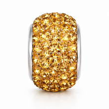 Sterling Silver Yellow Crystal Bead Charm