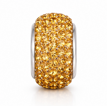 Sterling Silver Yellow Crystal Bead Charm