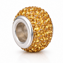 Sterling Silver Yellow Crystal Bead Charm