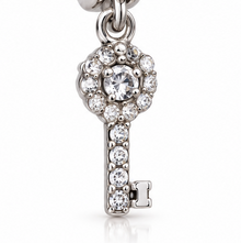 Sterling Silver Crystal 21st Birthday Key Drop Bead Charm