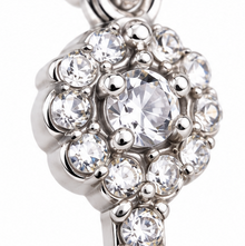 Sterling Silver Crystal 21st Birthday Key Drop Bead Charm