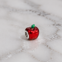 Sterling Silver Red Enamel Apple Bead Charm