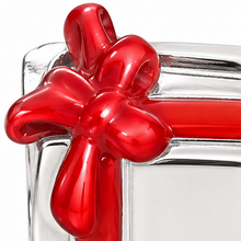 Sterling Silver Red Enamel Gift Box Bead Charm