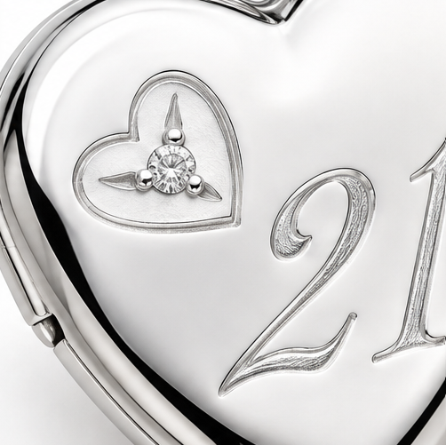 Heart Locket Diamond Macro View