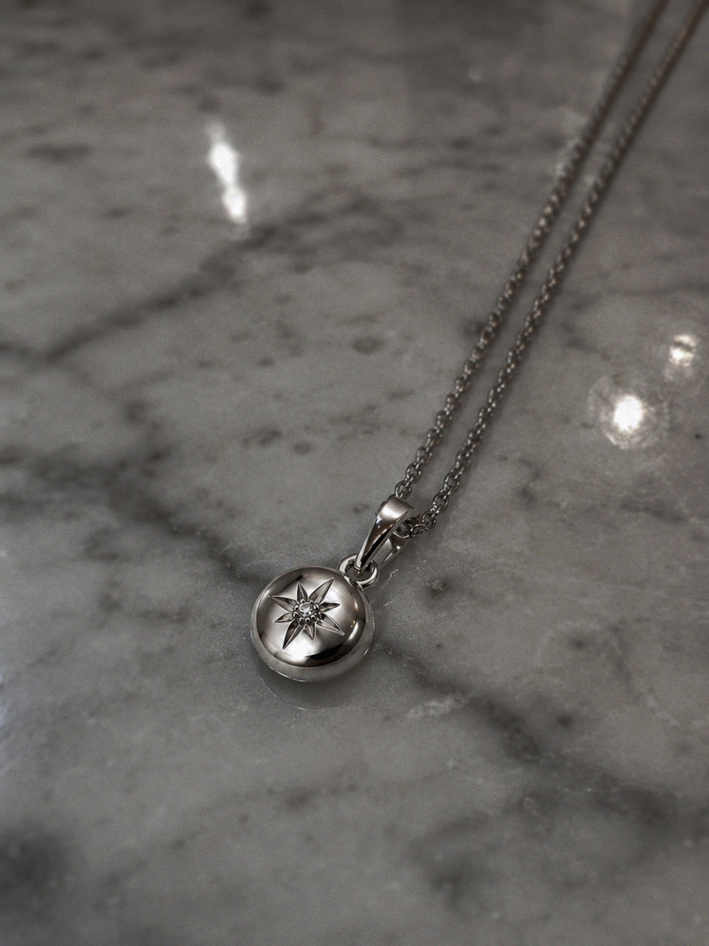 Sterling Silver Starburst Diamond Pendant - Kids