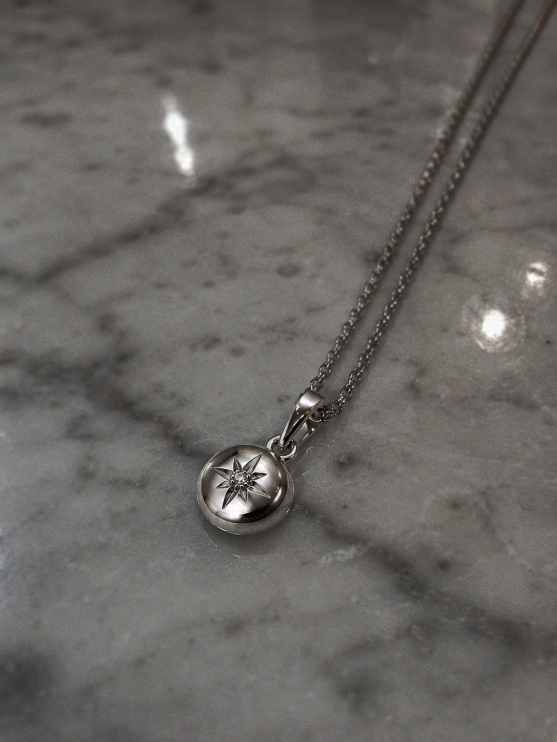 Sterling Silver Starburst Diamond Pendant - Kids