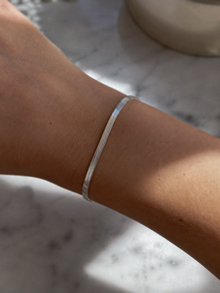 Sterling Silver HerringboneBracelet 3.5mm | Flat Snake Chain Bracelet