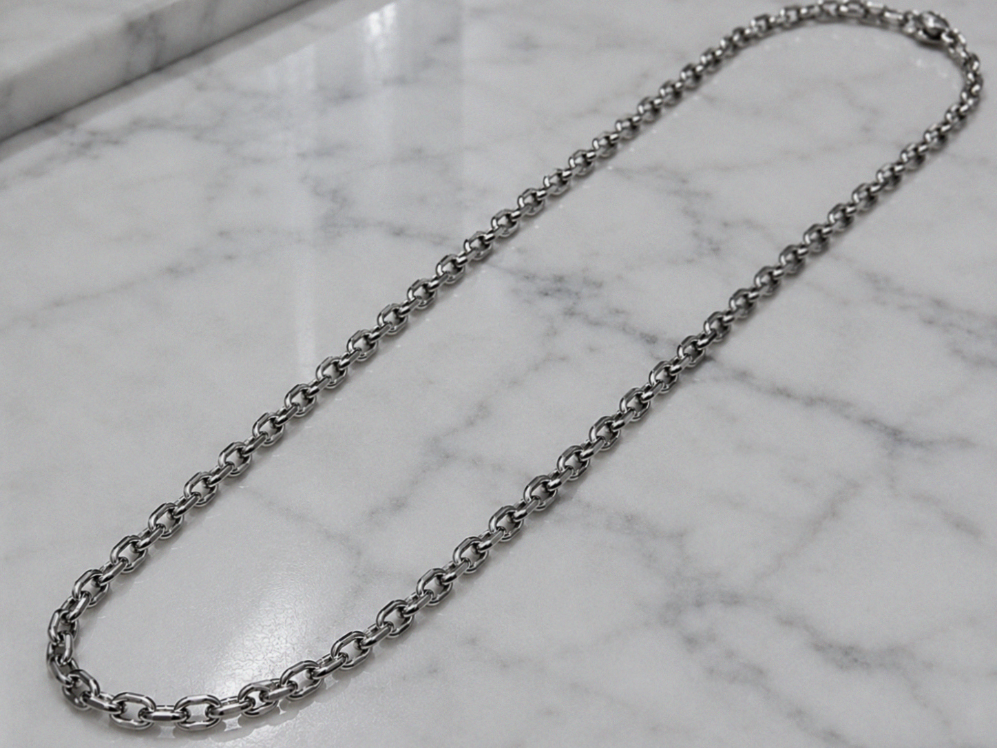 Fred Bennett Stainless Steel Cable Chain Necklace 50–55cm