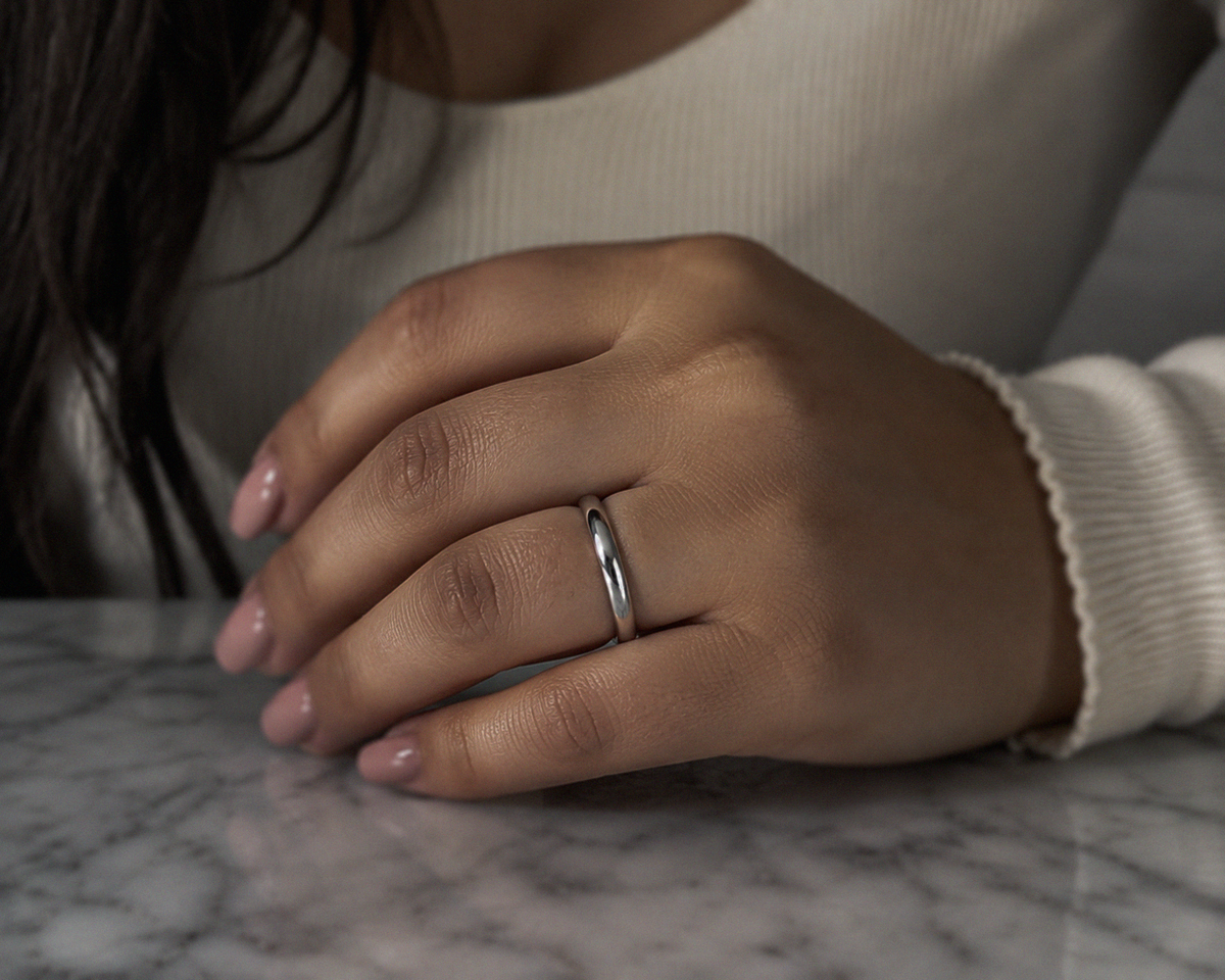 Platinum 950 Court Wedding Band – 3mm