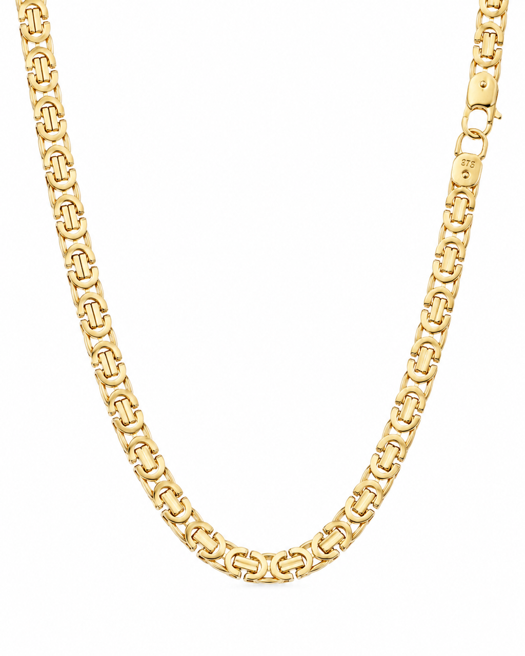 9ct Yellow Gold Flat Byzantine Chain Necklace – 22” | Solid Gold