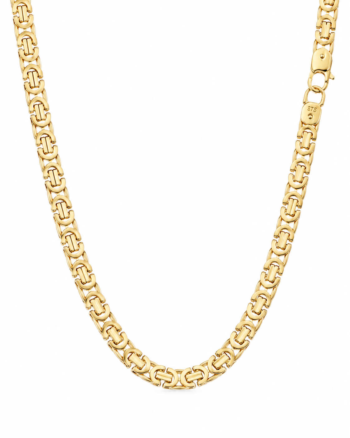 9ct Yellow Gold Flat Byzantine Chain Necklace – 22”