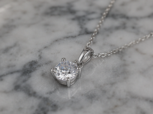 Double Claw Solitaire Pendant – Diamondfire® Zirconia