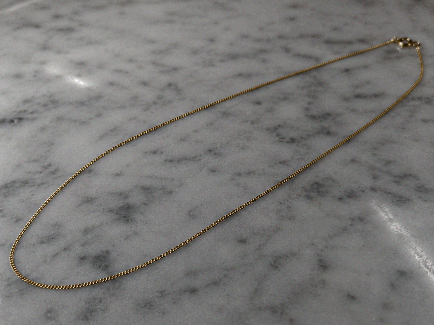 9ct Yellow Gold Fine Curb Chain Necklace 46cm (18”)