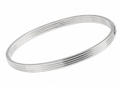 Sterling Silver Ridged Hinged Bangle