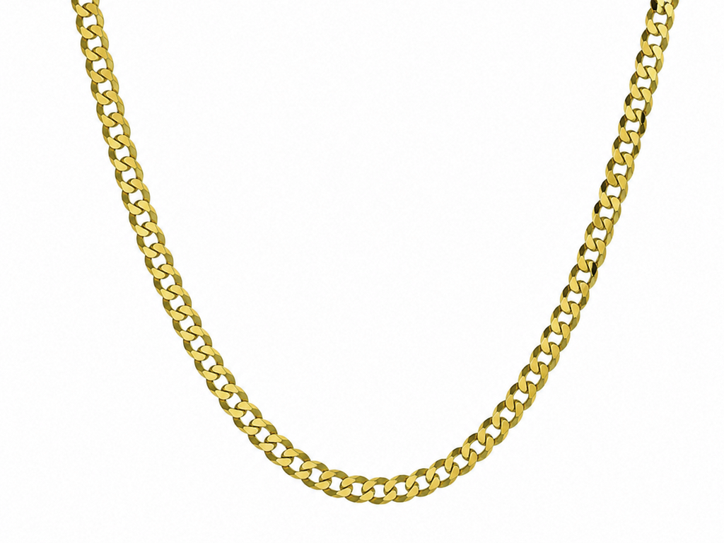 Men’s Gold Plated Cuban Chain Necklace – 4mm | Sterling Silver