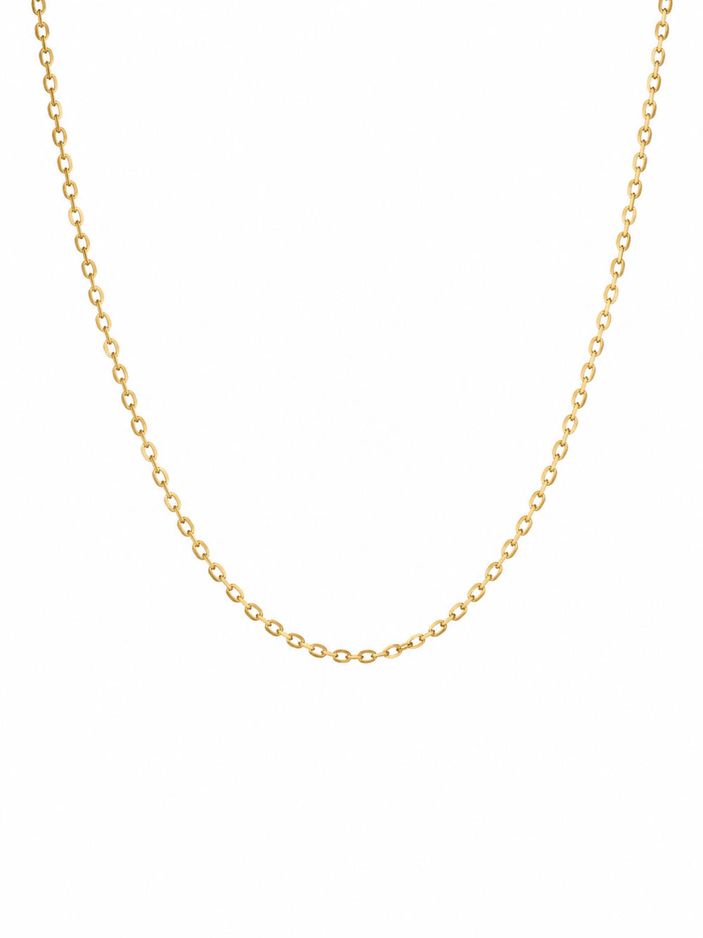 9ct Yellow Gold Cut Trace Chain Necklace - 45cm (0.8mm)
