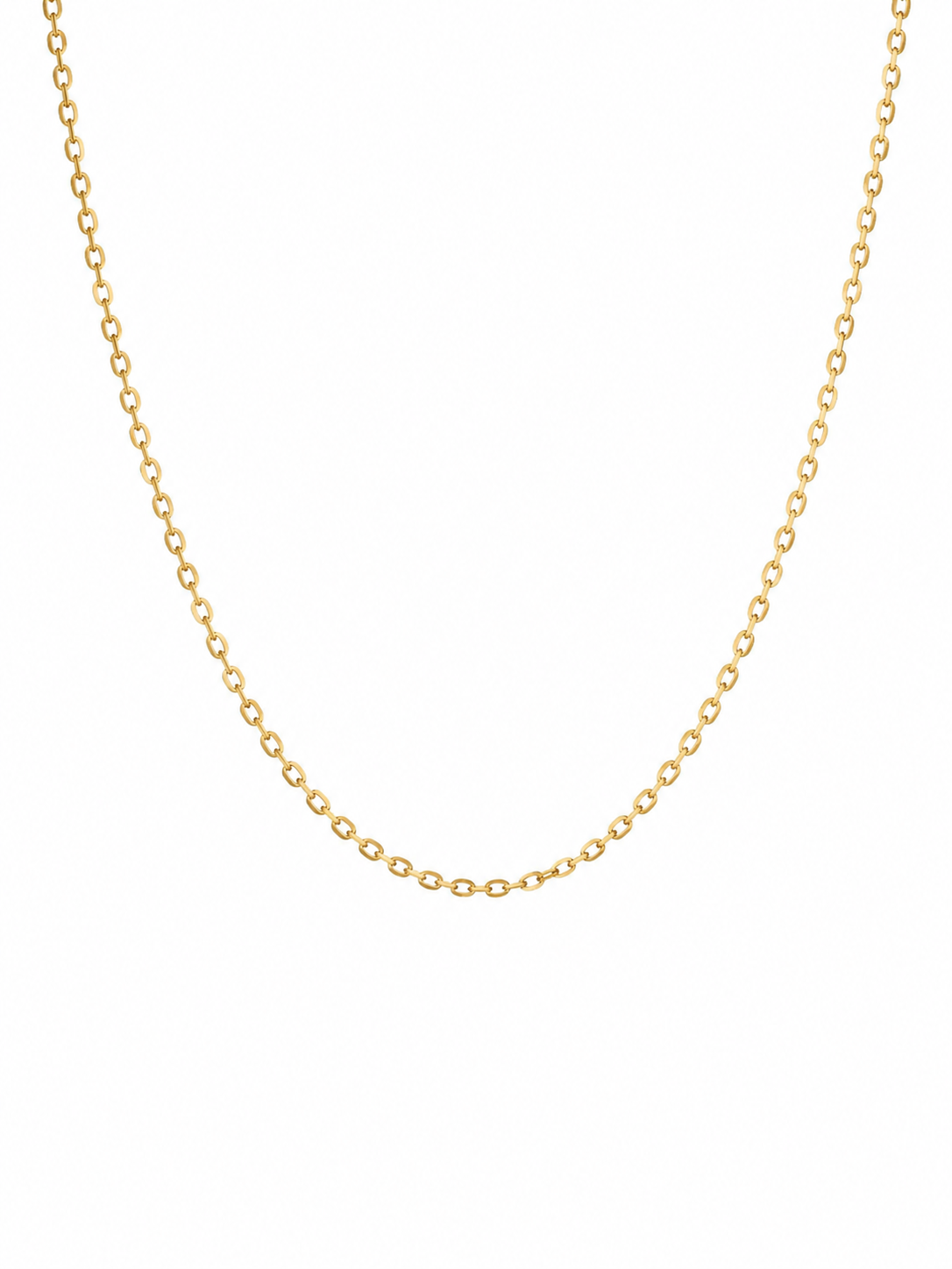 9ct Yellow Gold Cut Trace Chain Necklace - 45cm (0.8mm)