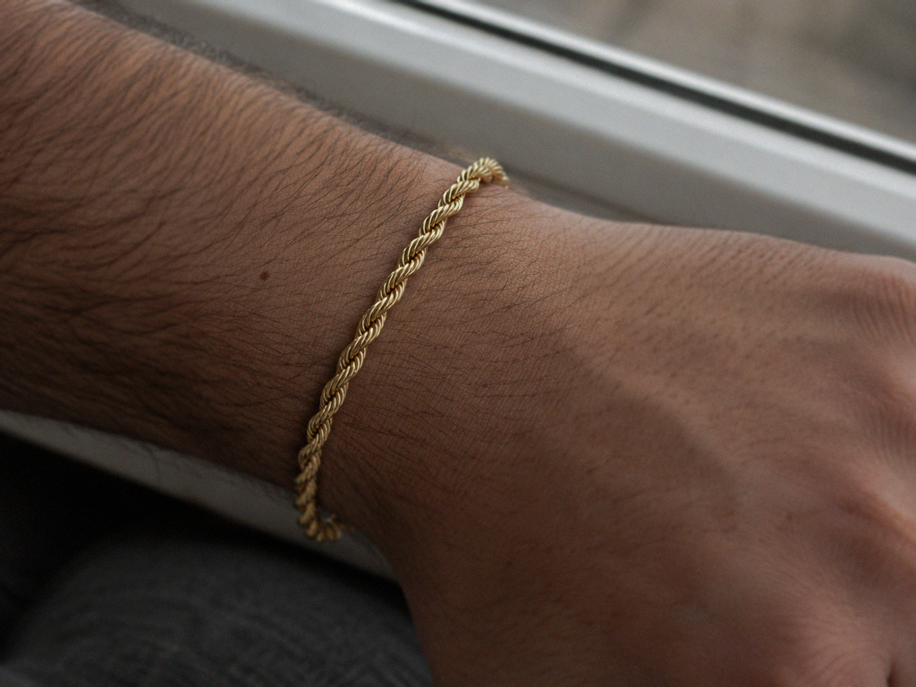 9ct Yellow Gold 6mm Rope Bracelet – Hollow Design