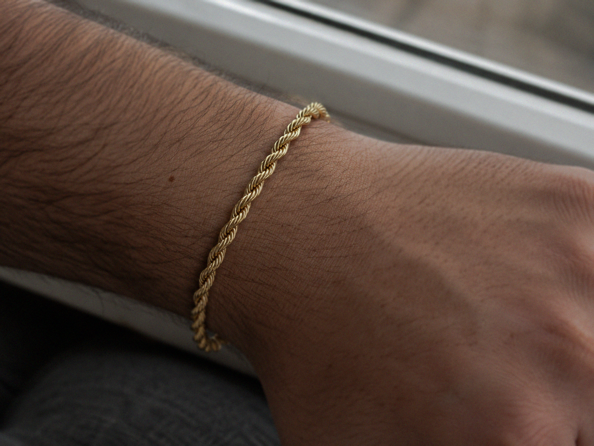 9ct Yellow Gold 6mm Rope Bracelet – Hollow Design