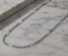 Mixed Length Link Chain Necklace in 9ct White Gold