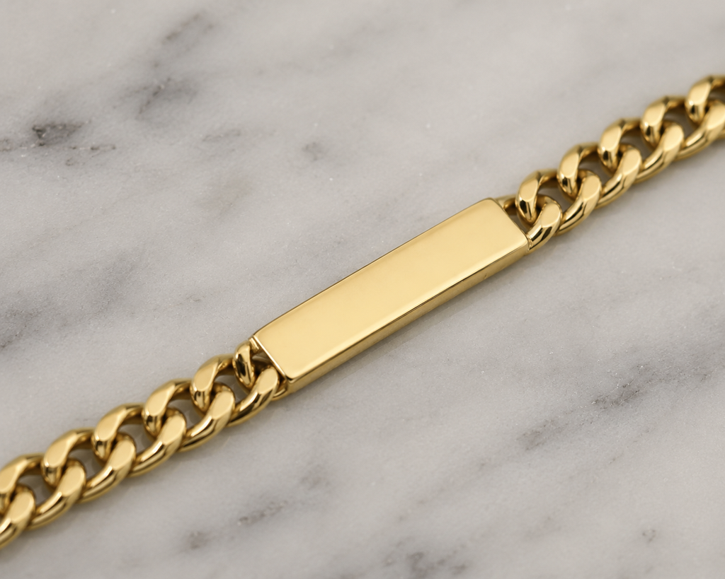 Fred Bennett Yellow Gold Plated Stainless Steel ID Chain Necklace