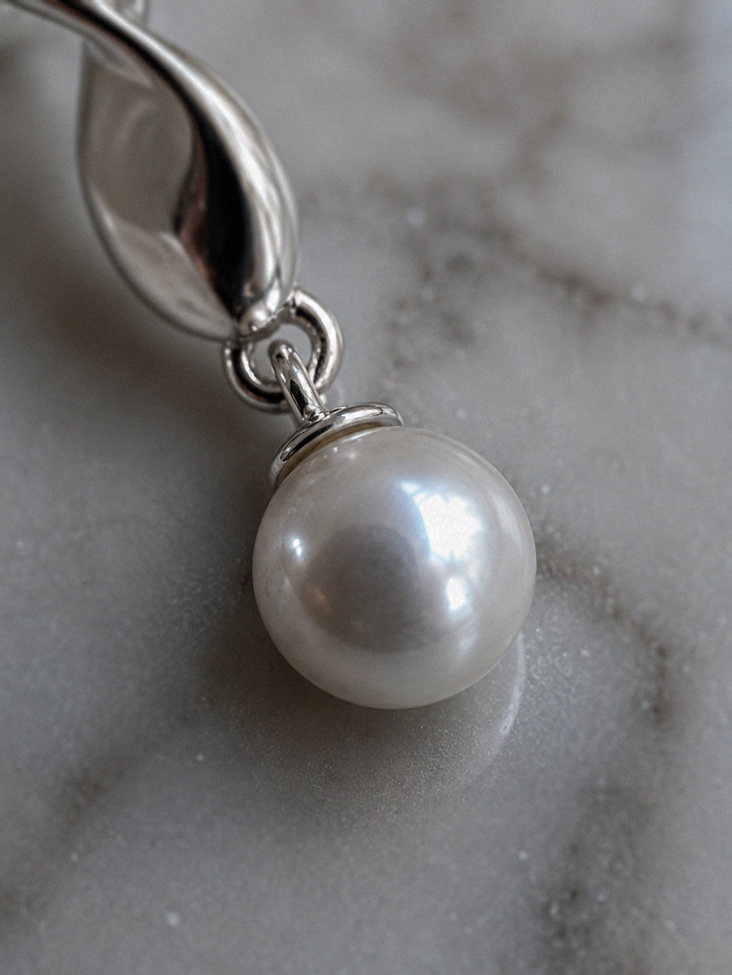 Sterling Silver Twisted Pear Drop Earrings