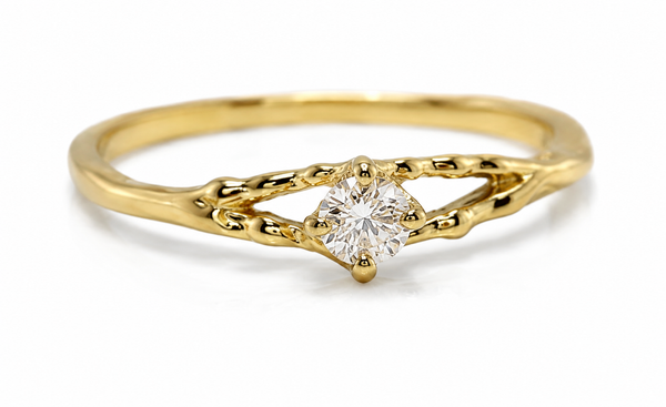 Banyan 18ct Gold Vermeil Lab-Grown Diamond Solitaire Ring