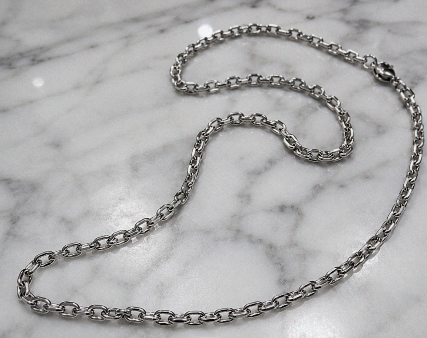 Fred Bennett Stainless Steel Cable Chain Necklace 50–55cm