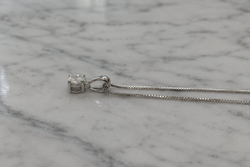 18ct White Gold 0.25ct Lab-Grown Diamond Solitaire Pendant Necklace