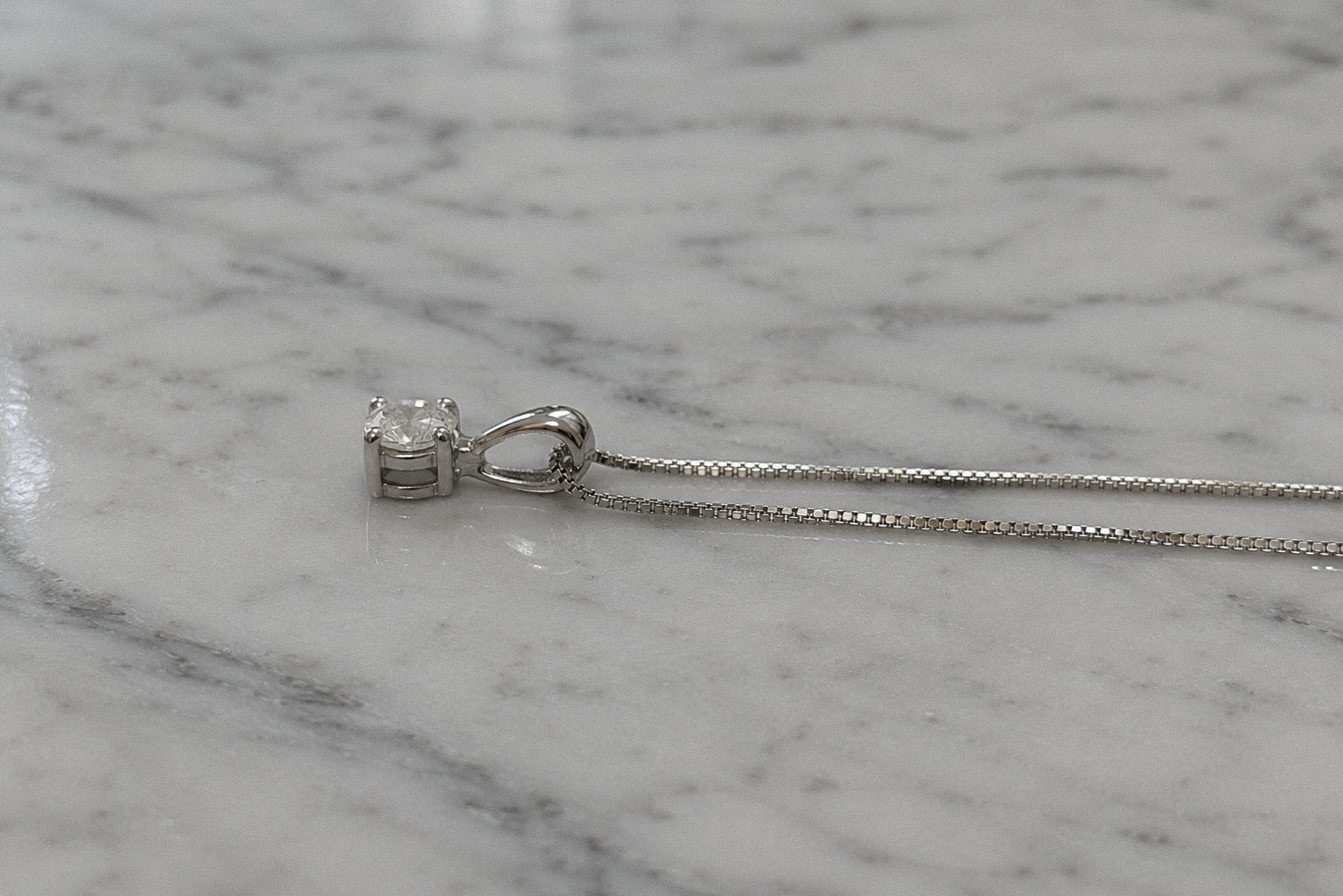 18ct White Gold 0.25ct Lab-Grown Diamond Solitaire Pendant Necklace