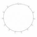 Sterling Silver Mini Disc Anklet 23–25cm