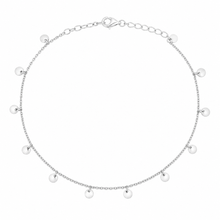 Sterling Silver Mini Disc Anklet 23–25cm