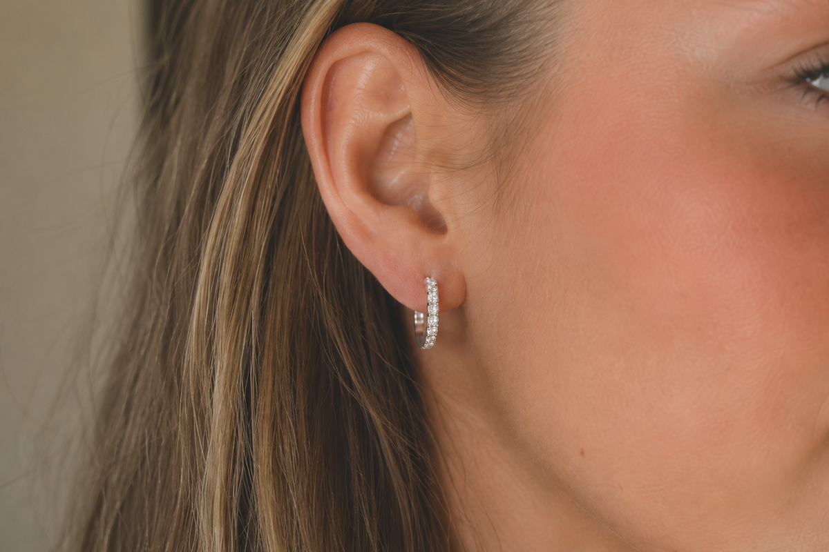 18ct Gold 0.25ct Lab-Grown Diamond Hoop Earrings