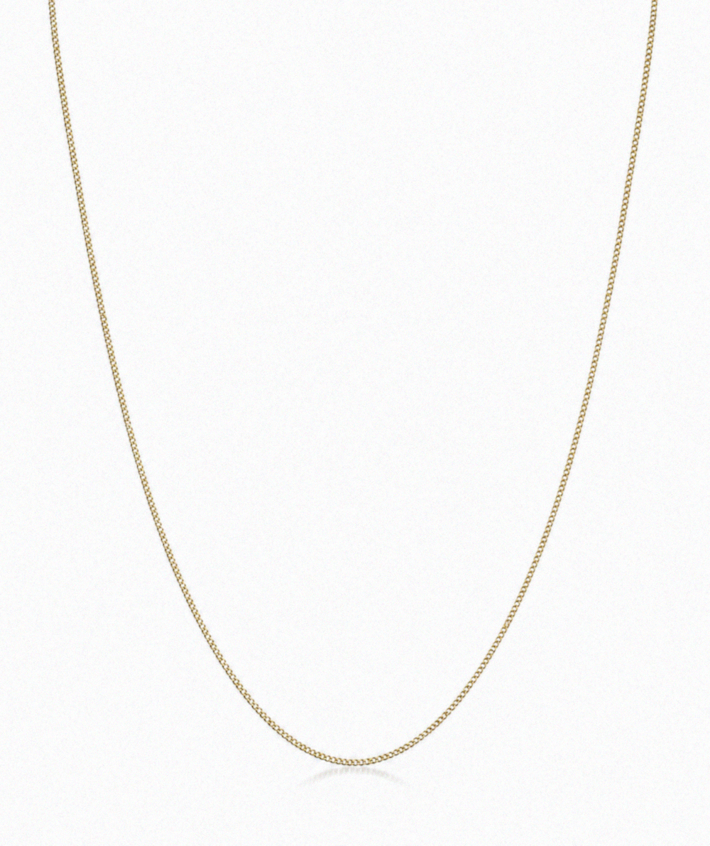 Gold Plated Diamond Cut Curb Chain with Extender