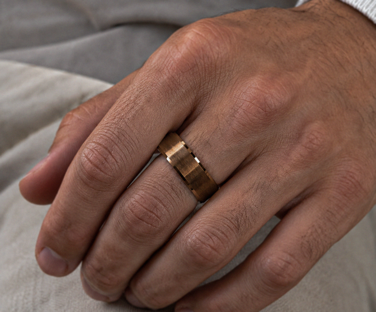 Fred Bennett Coffee-Tone Tungsten 8mm Band Ring
